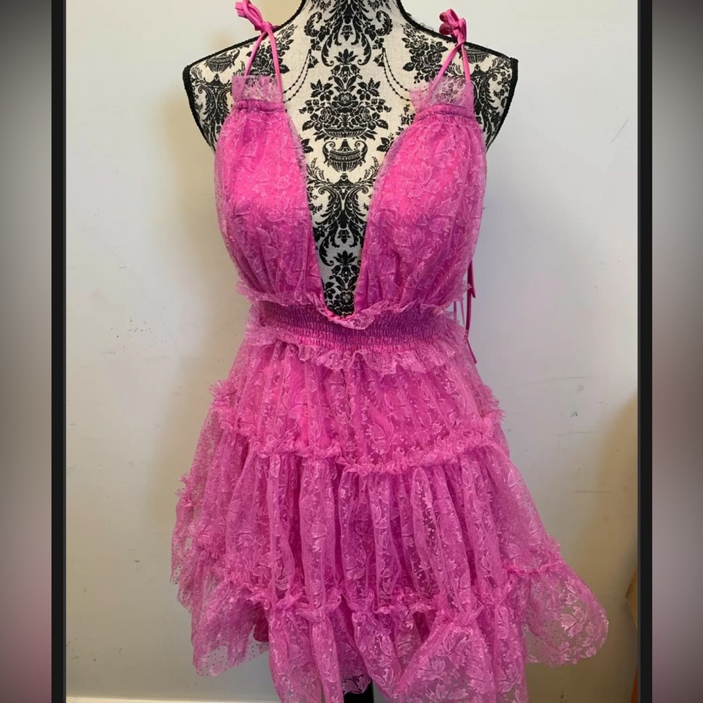 Alice mccall mini pink backless dress